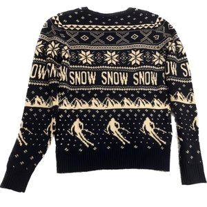 MOVING SALE Winter blue ski christmas ugly sweater with snowflakes